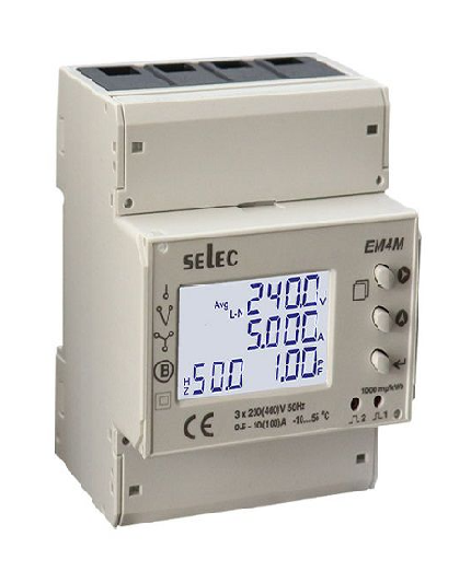 Đồng hồ đo đa chức năng SELEC EM4M-3P-C-100A, size 96x96